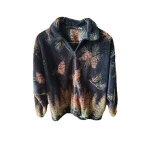 Cobblestone Canyon Fleece Jacket, Pockets, Full Zip Large (Review Measurements)